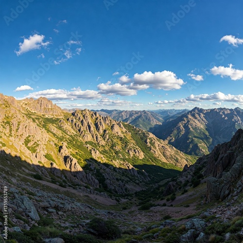 mountain landscape with blue sky