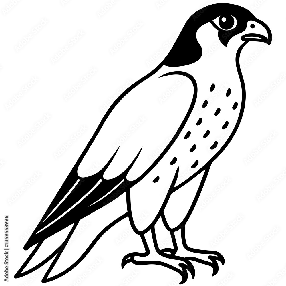 Fototapeta premium Stunning falcon vector illustration, perfect for digital designs, prints, and branding.
