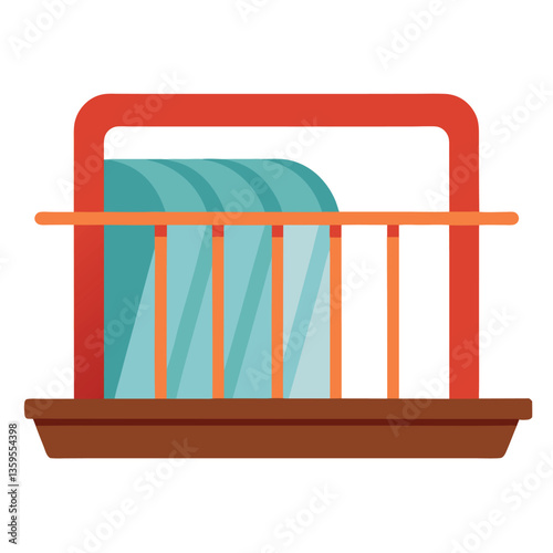Dish rack isolated on white background. 