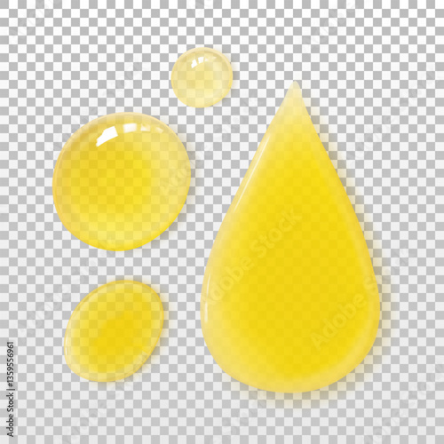 Argan oil Skin Care transparent drops and smears set realistic vector illustration. Beauty cosmetics product sample