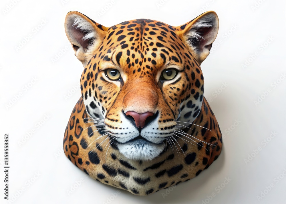 Obraz premium Realistic Jaguar Head Wall Mount Fashion Photography - Wild Animal Decor, Big Cat Head, Exotic Animal Head, Hunting Trophy