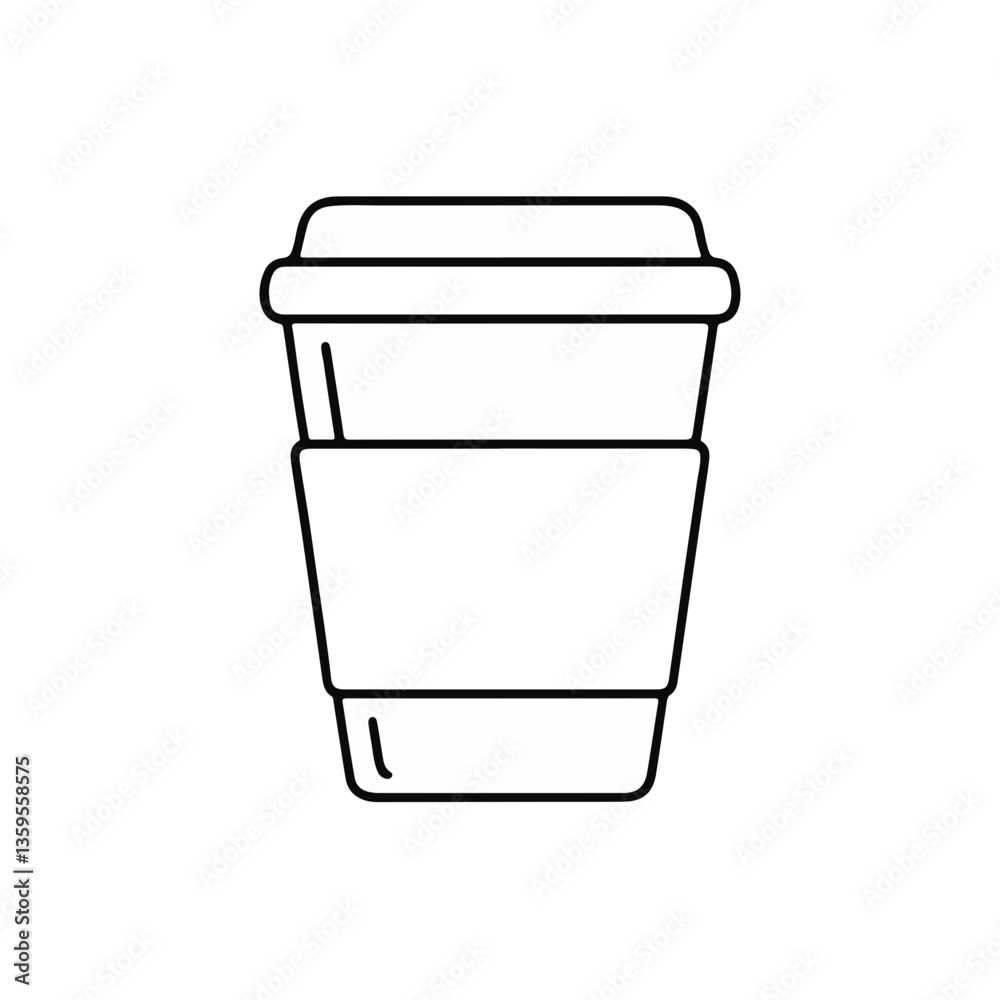 Coffee cup icon in minimalist style with clean lines Coffee cup icon in minimalist style with clean lines