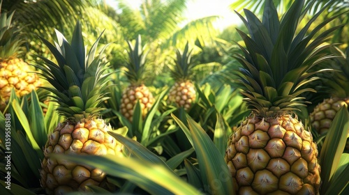 Wallpaper Mural pineapple garden fresh Torontodigital.ca