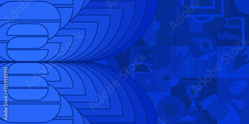 Soccer blue background, vector illustration