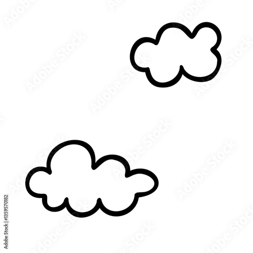 シンプルな雲のイラスト素材