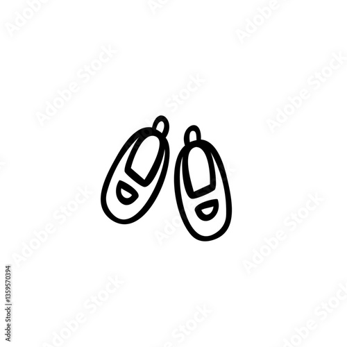 シンプルな上履きのイラスト素材