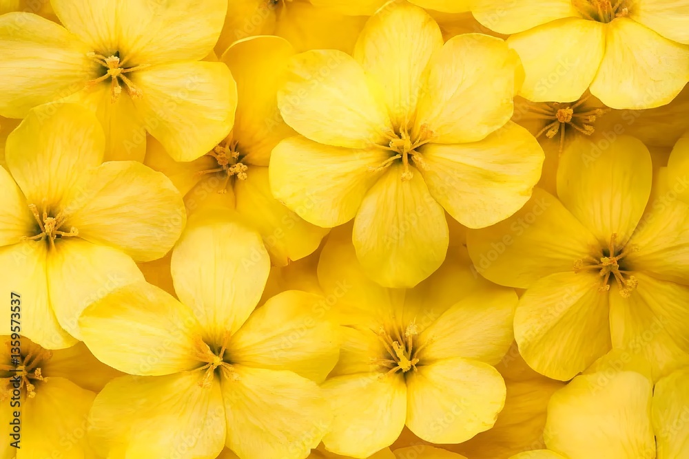 Obraz premium Vibrant Yellow Flowers Close Up Macro Shot
