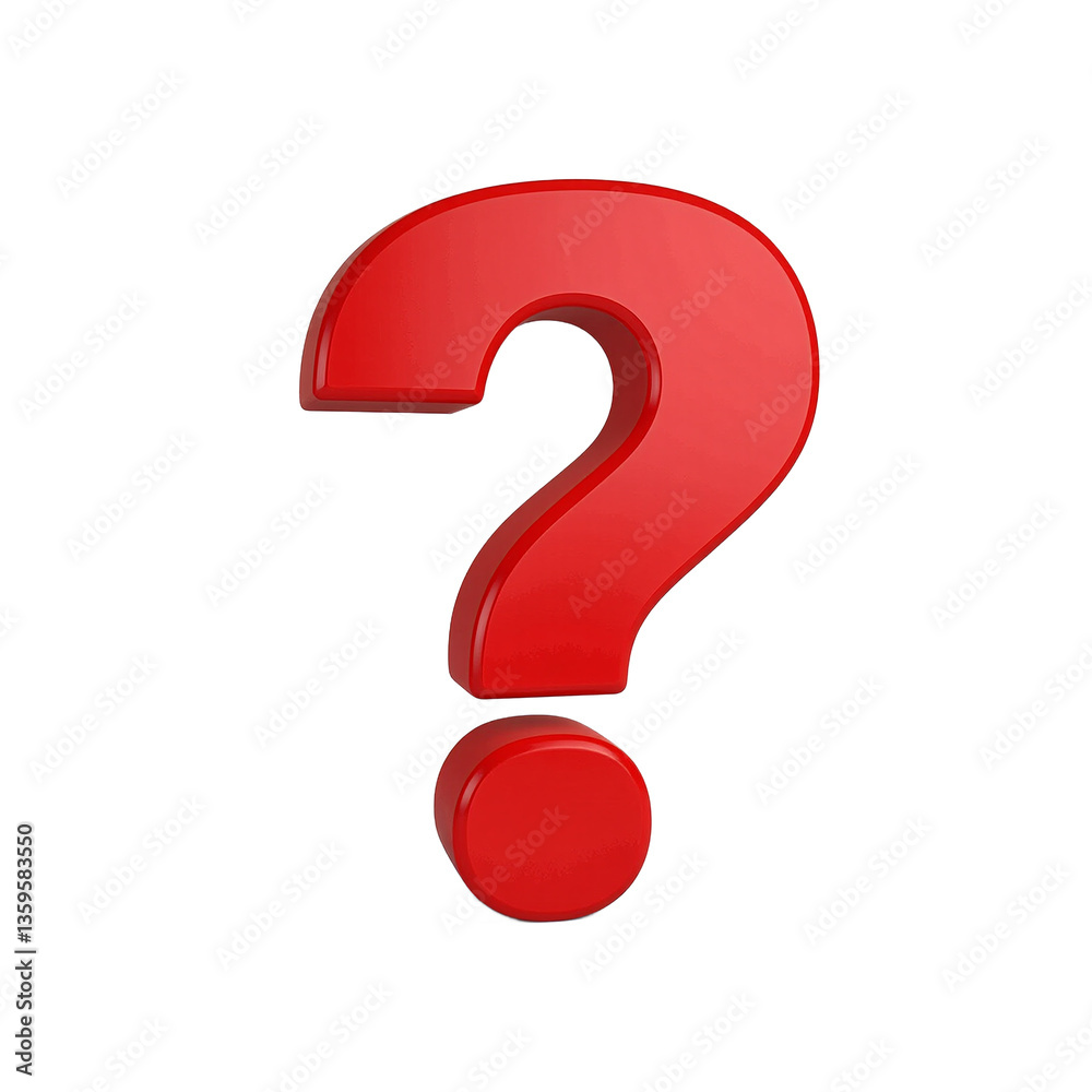 Vibrant red question mark with a dramatic shadow symbolizing mystery and curiosity Bold and eye catching concept image