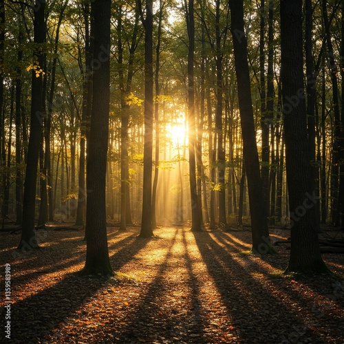 sunrise in the forest