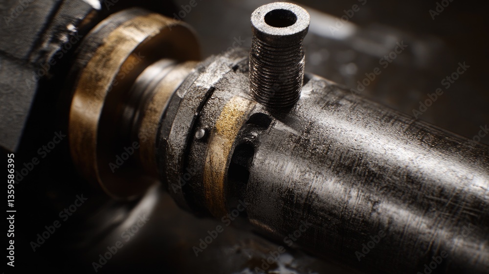 A close-up of a rubber extrusion die, highlighting industrial craftsmanship in a well-lit dark matte setting A close-up of a rubber extrusion die, highlighting industrial craftsmanship in a well-lit dark matte setting