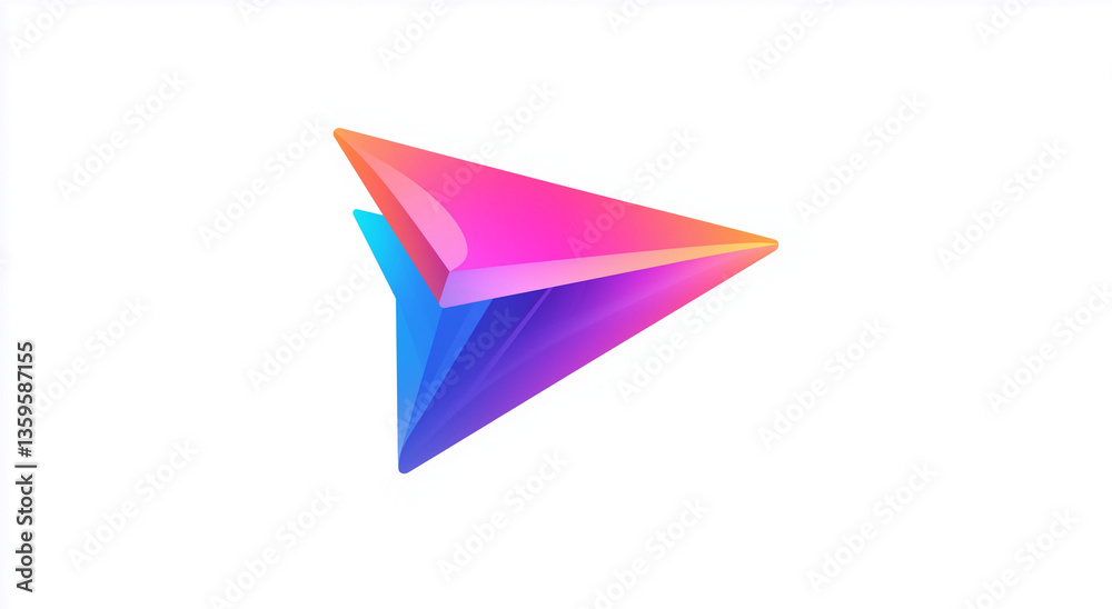 Fototapeta premium Abstract Colorful Triangular Play Button Design Element