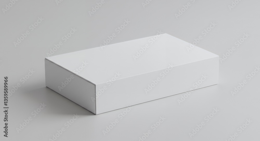 Blank White Rectangular Box Product Packaging Mockup on Neutral Background for Branding and Design Presentation Blank White Rectangular Box Product Packaging Mockup on Neutral Background for Branding and Design Presentation