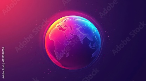 Digital globe with vibrant spectrum