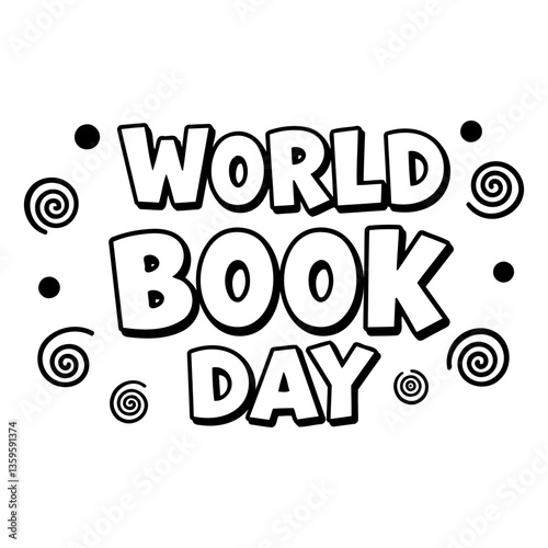 World Book Day graphic, bold text, promotional