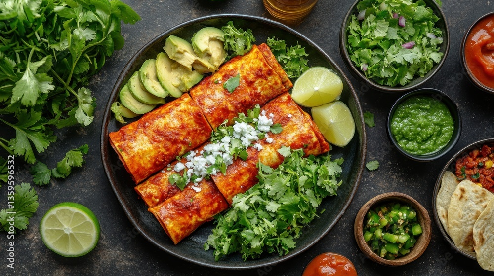 Mexican Enchiladas with Toppings Mexican Enchiladas with Toppings
