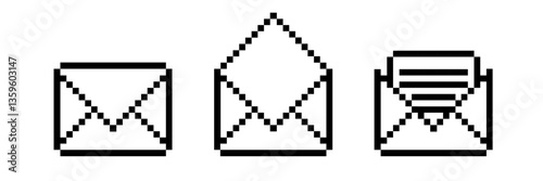 email icon pixel. envelope icon pixel