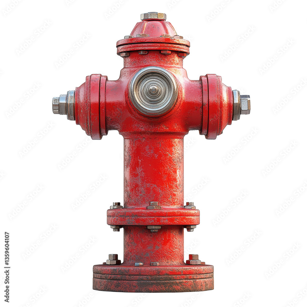 Classic Red Fire Hydrant isolated on white background Classic Red Fire Hydrant isolated on white background