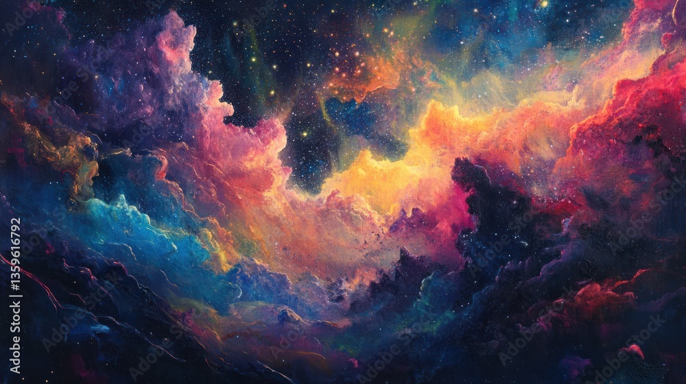 Celestial Tapestry, A Vibrant Exploration of Cosmic Cloud Formations Celestial Tapestry, A Vibrant Exploration of Cosmic Cloud Formations