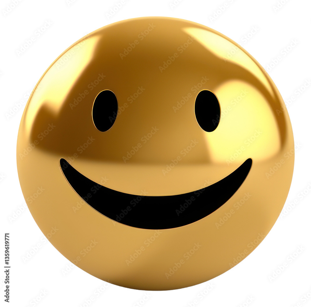 Fototapeta premium PNG Simple smile icon gold white background anthropomorphic.