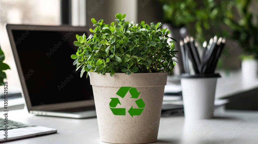 Fototapeta premium Creating an Eco-Friendly Office: Emphasizing Sustainable Practices