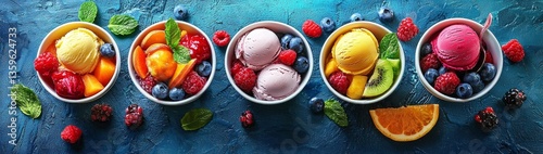 Experience the refreshing combination of creamy textures and fruity flavors in a summer treat.