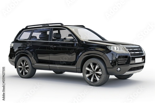 City Premium Family Suv on White Isolated Background Without Shadows 3D Rendering