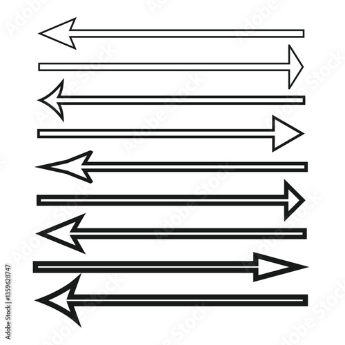 Set of black vector arrows. Arrows vector collection