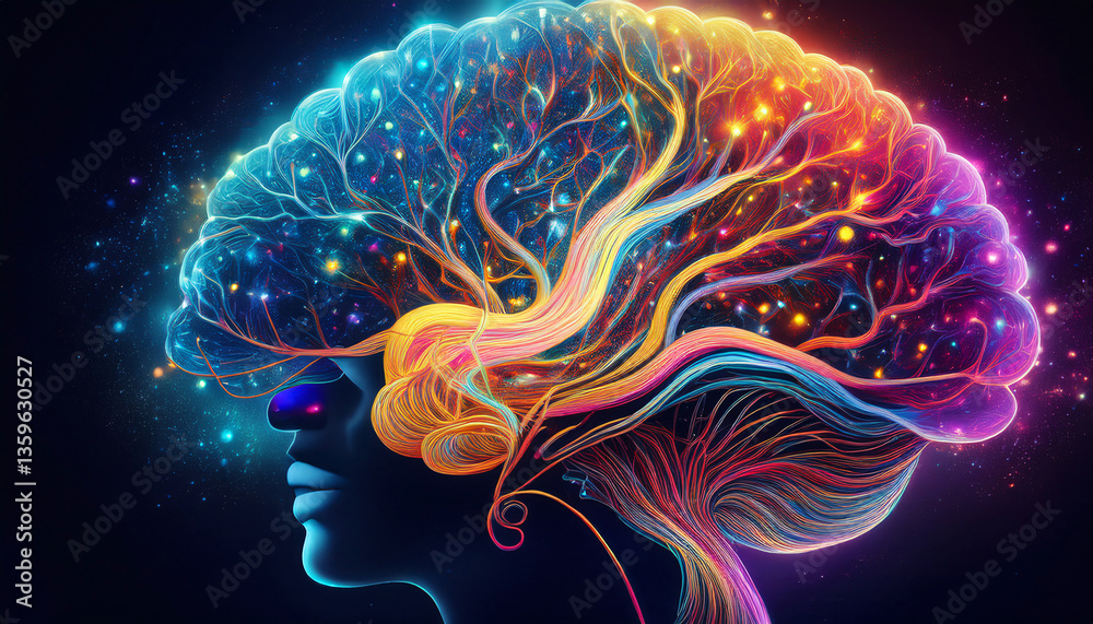 Fototapeta premium 3-4-271-Mindfulness and neurogenesis. Hyper realistic 76250