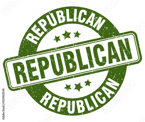 republican stamp. republican label. round grunge sign
