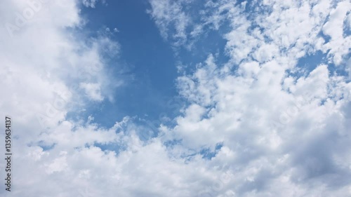 Fast Moving Clouds Timelapse on a summer Clear Blue Sky