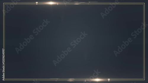 Navy background with gold Frame line, Space for design and presentation