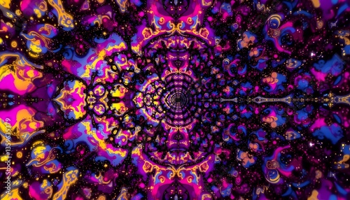 Wallpaper Mural A mesmerizing and colorful fractal background image that appears to be constantly shifting and evolving, creating a sense of depth and beauty. Torontodigital.ca