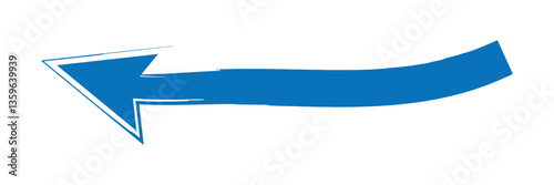 Straight blue arrow. Long blue arrow indication sign isolated on a isolated background.