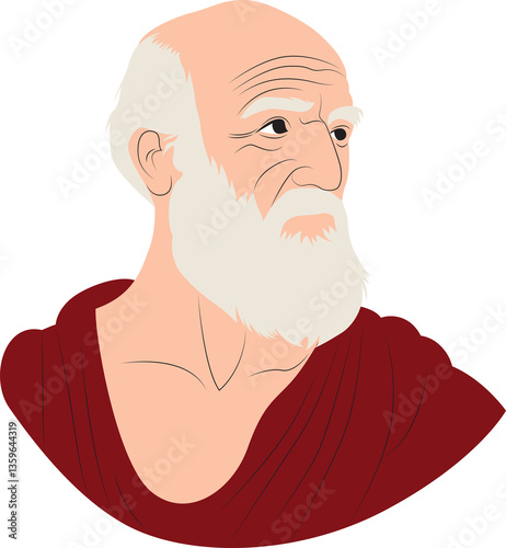 Diogenes of Sinope hand drawn portrait