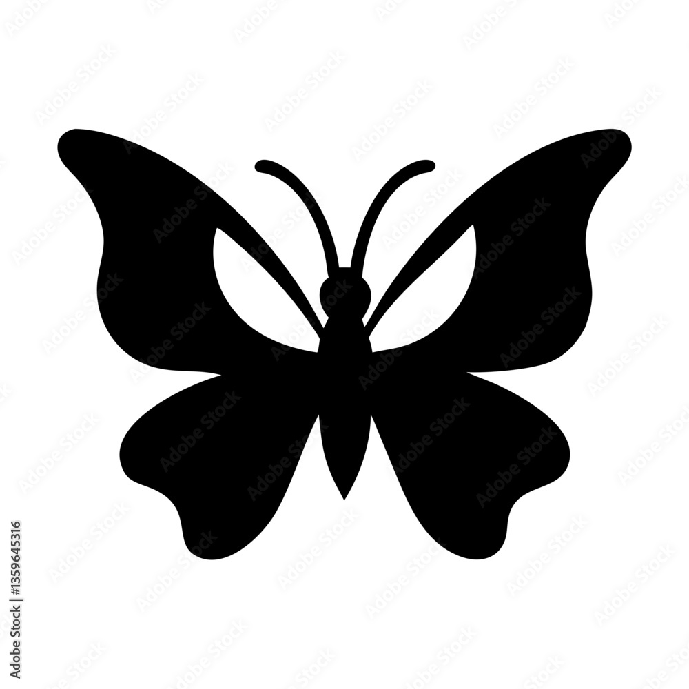 butterfly silhouette on a white background 