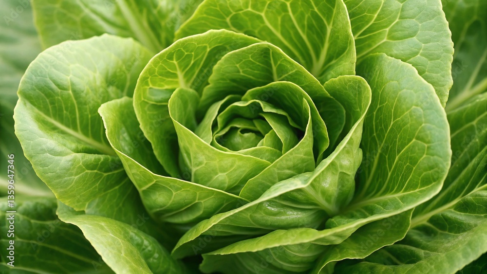 Fototapeta premium A close-up of a vibrant green lettuce head, showcasing fresh produce. 