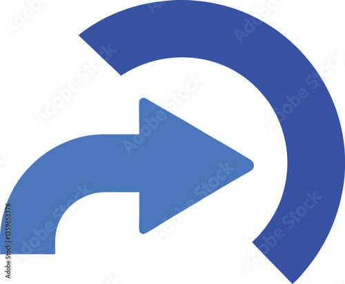Modern Blue Forward Arrow Icon