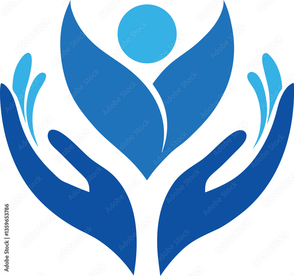 A logo design of hands holding a stylized flower, symbolizing care and wellness. A logo design of hands holding a stylized flower, symbolizing care and wellness.
