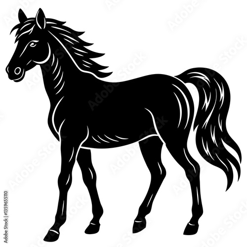 "Elegant horse animal design for creative digital projects and illustrations."