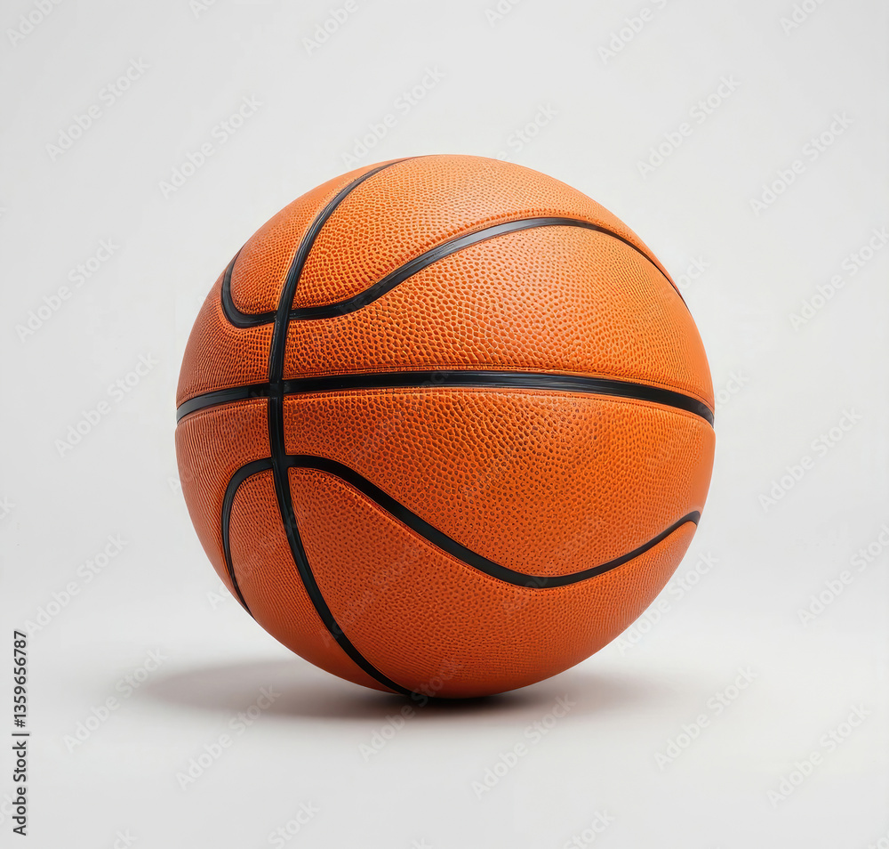 Fototapeta premium Studio Shot of Orange Basketball on White Background for Sports Equipment