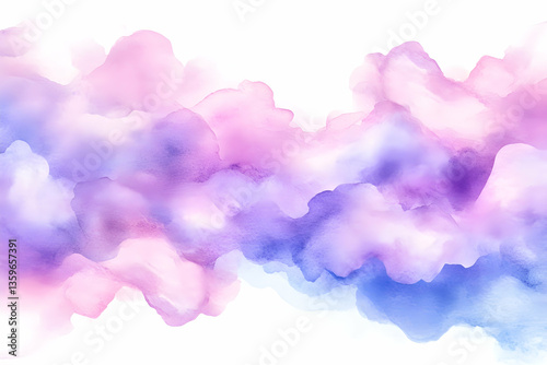 Pastel watercolor cloudscape, dreamy background, design element