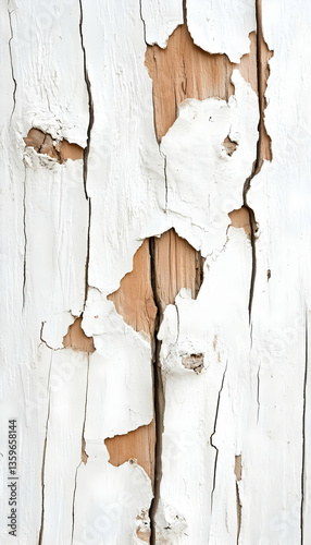 Peeling paint on weathered wood texture