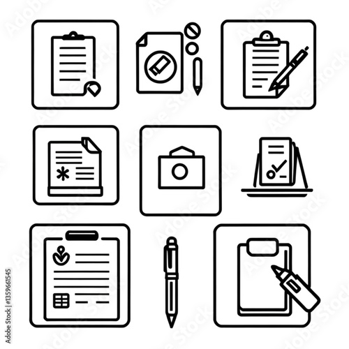 ペン付きクリップボードのリアルなイラスト｜Realistic Clipboard with Pen Illustration