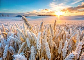 Stickers Plage et Mer Winter Wheat Crops Under Snow, Cold Weather Threat  © chaowalit