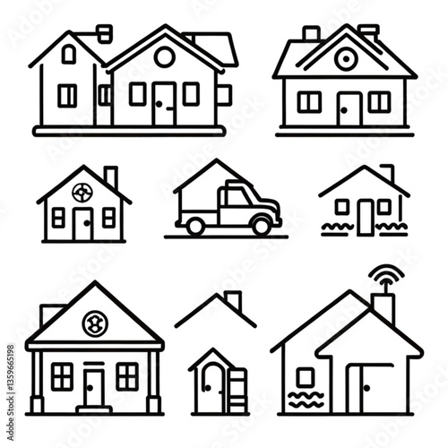 家のアイコンセット①｜House Icon Set ①