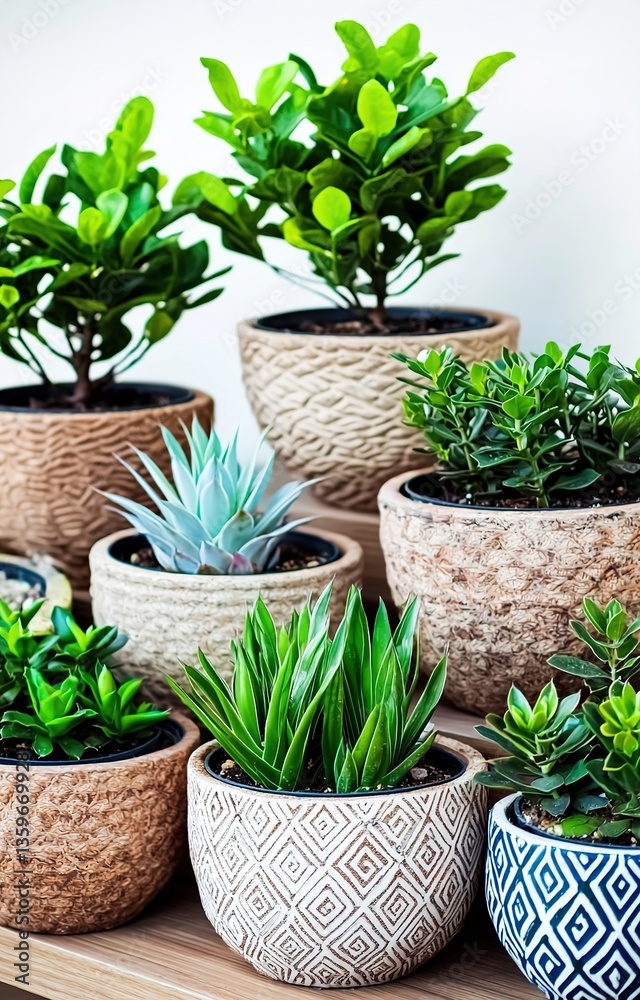 Stylish composition of home garden interior filled a lot of beautiful plants Stylish composition of home garden interior filled a lot of beautiful plants