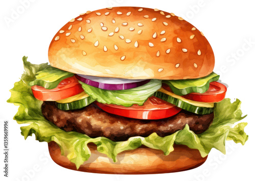 Obraz na płótnie PNG Burger food hamburger vegetable. w salonie