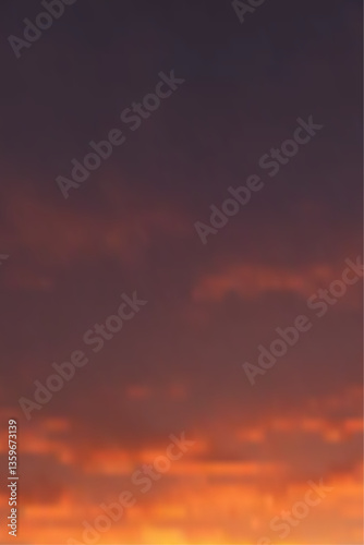 Last LIght of the Sky. Orange sky with clouds at sunset in the evening sky. Sky Background concept.