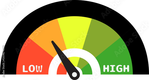 Colorful High Low Gauge, Measurement Indicator Icon