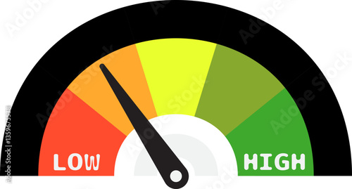 Colorful High Low Gauge, Measurement Indicator Icon